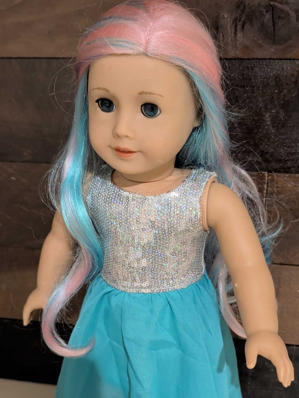 American Girl Truly Me #88  Pastel-pink- Blue Hair Fashion Doll 18"X6.5"